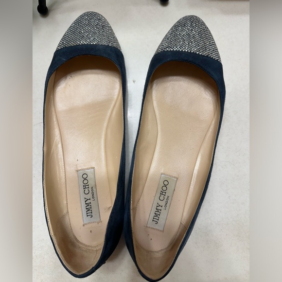 Jimmy Choo blue suede ballet  flats size 39 - Picture 1 of 3